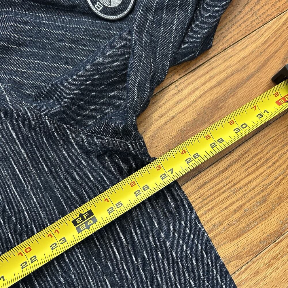 NEW BMW Motorrad Denim Pinstripe Racing Riding Snap Button Up Shirt 3XL - Picture 6 of 7